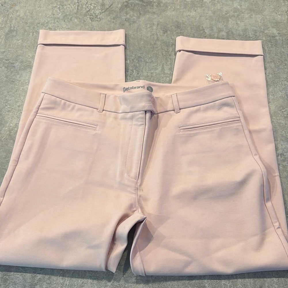 Betabrand XL light pink Easy Crop Trouser | Straight